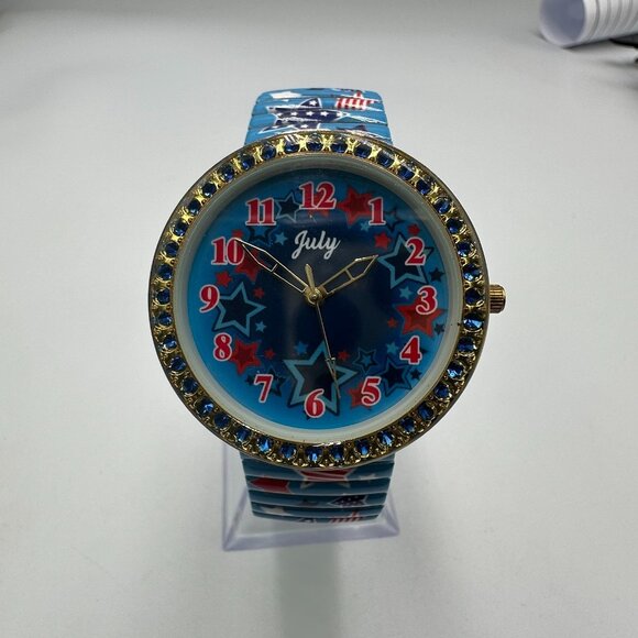 Willabee & Ward Season Watch July Month Red Blue Stars Patriotic Stretch Band - Picture 3 of 14